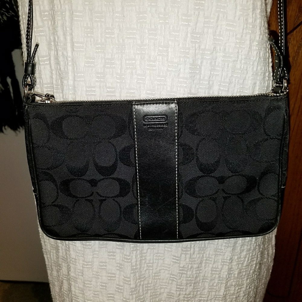 Coach black fabric crossbody